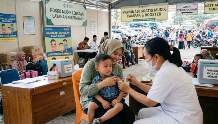 Kemenkes Siapkan Layanan Vaksin Campak di Posko Mudik