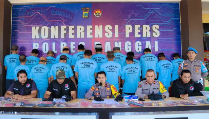 Polres Banggai Ungkap 15 Kasus Narkoba, 18 Orang Ditangkap