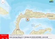 Gempa Magnitudo 2,7 di Parigi Moutong Tidak Berdampak