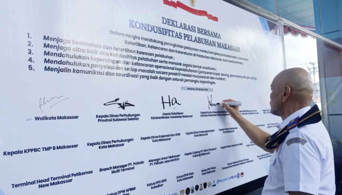 Sinergi Lintas Instansi, Pelabuhan Makassar Deklarasi Bersama Kondusifitas