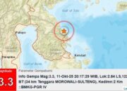 Morowali Diguncang Gempa Dangkal Magnitudo 3,3