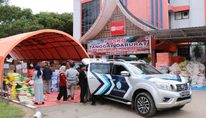 Jasa Raharja–Polda Sumbar Salurkan Bantuan Banjir di Lubuk Minturun